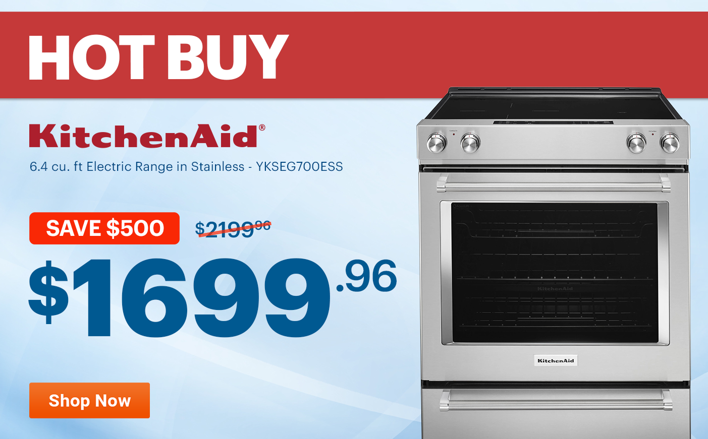 KitchenAid - 6.4 cu. ft Electric Range in Stainless - YKSEG700ESS
