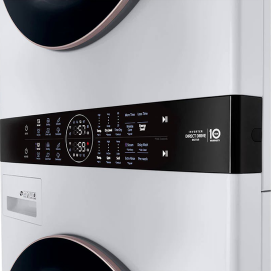 LG - 5.2 cu. ft. Washer and 7.4 cu. ft. Electric Dryer WashTower in White - WKE100HWA
